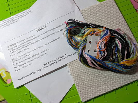 DESTASH - Wisdom of the East cross stitch kit with inspirational quote From Joan Elliott