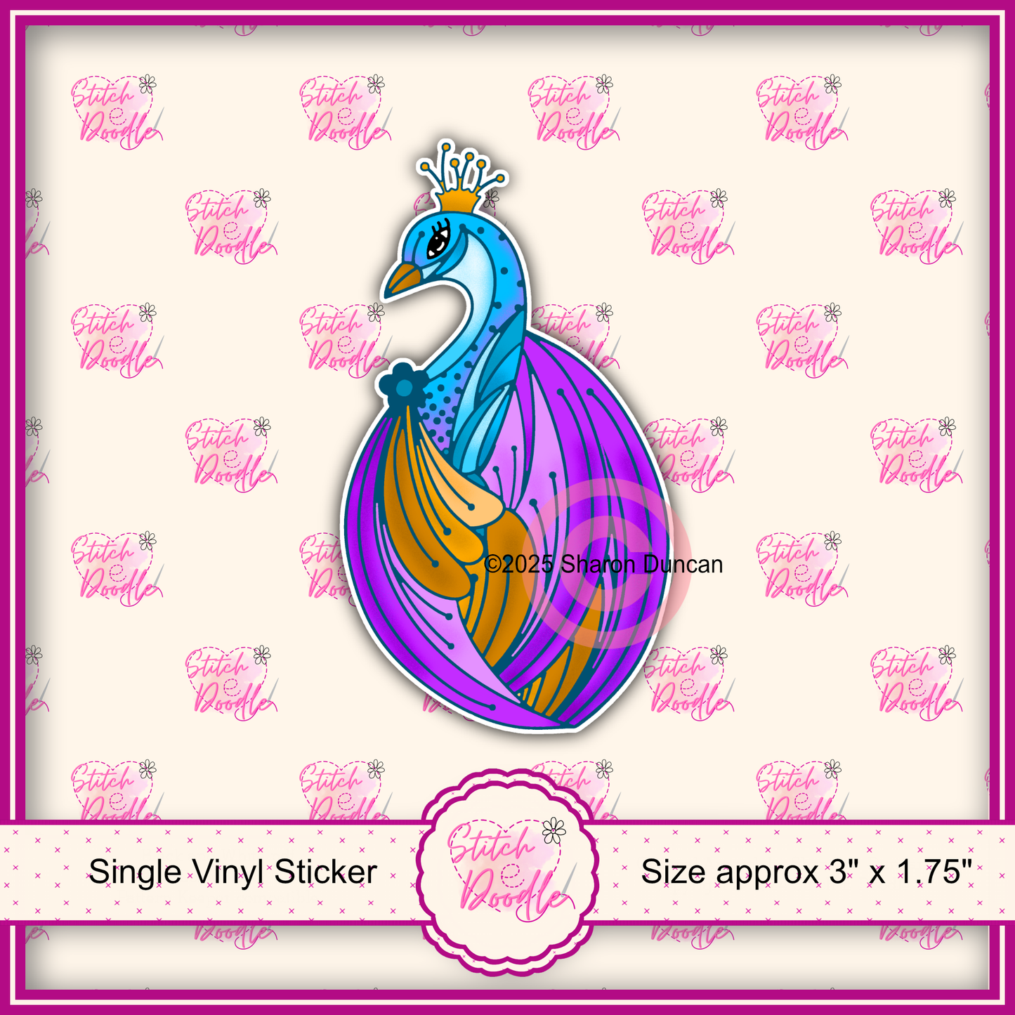 XL Single Sticker -Beautiful Peacock