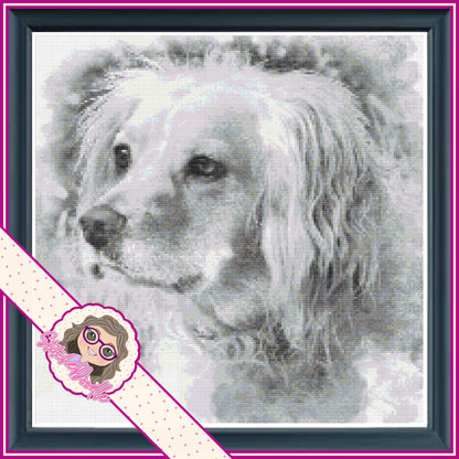 Watercolour Effect Pet Portrait.  Customised.  Colour or BW.  PDF and Patternkeeper