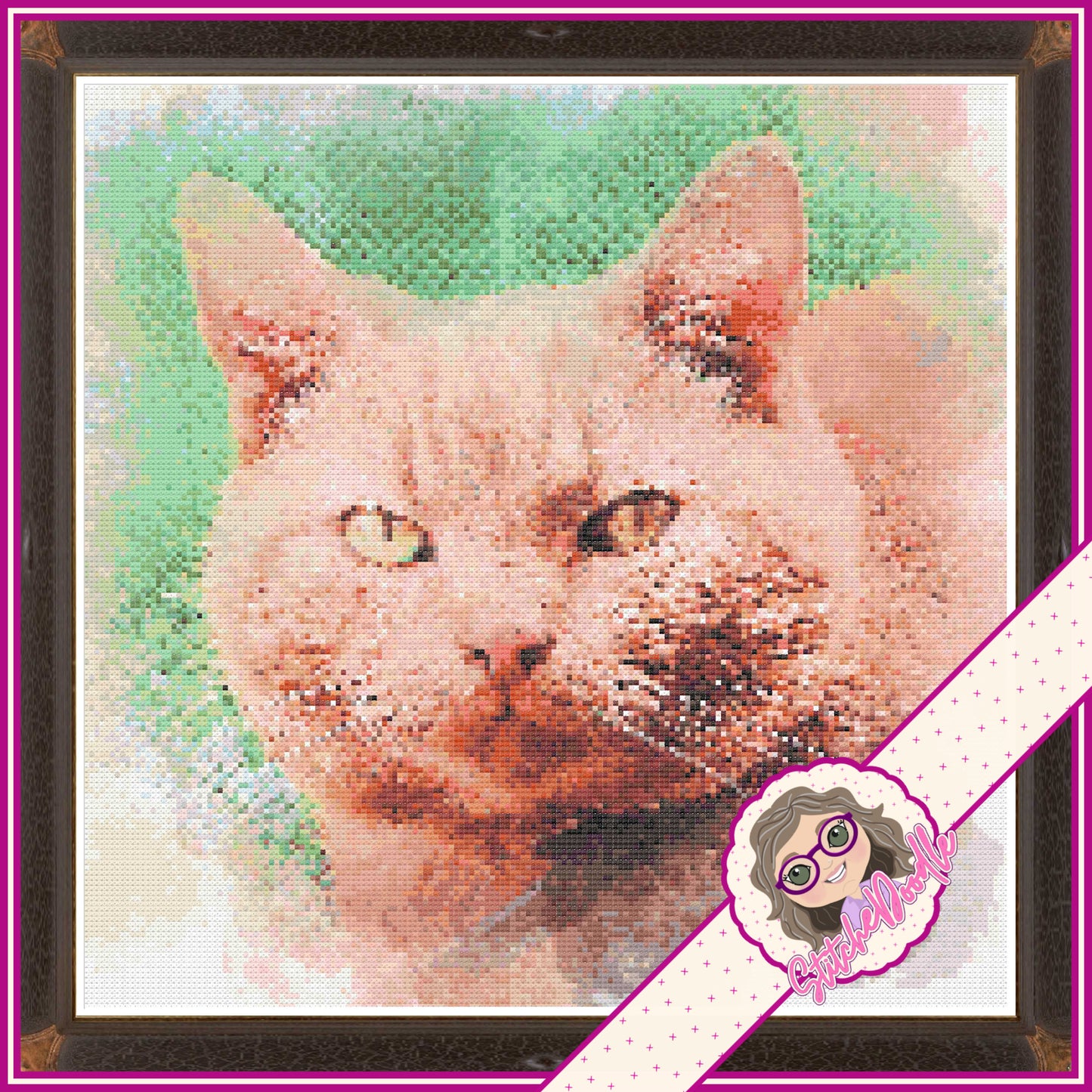 Watercolour Effect Pet Portrait.  Customised.  Colour or BW.  PDF and Patternkeeper