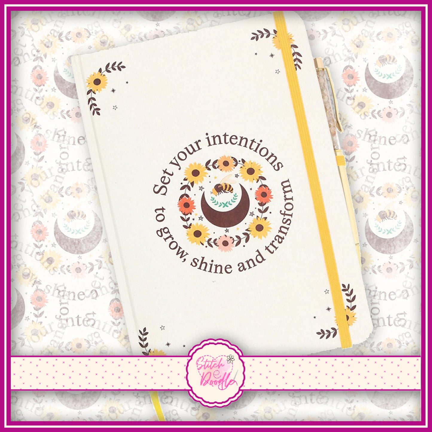 A5 Crystal Journal - Set Your Intentions Journal with Citrine Pen