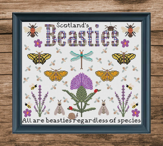 *NEW* Scotland's Beasties Sampler - 6 BONUS mini charts included - Digital Download PDF