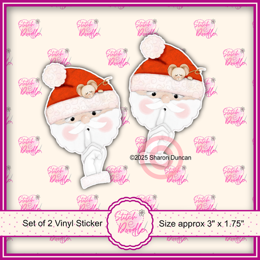 Set of 2 XL Stickers - Secret Santa Shhhhh
