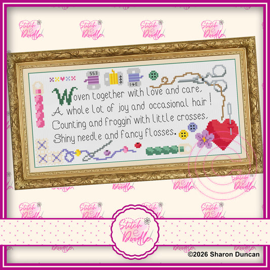 *NEW* Stitcher's Sampler - poetic cross stitch chart - PDF and Patternkeeper