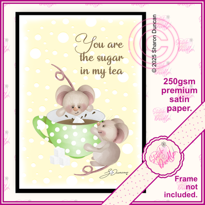 Thoughtful Art Print - You are the Sugar in My Tea - Tiddle Mouse