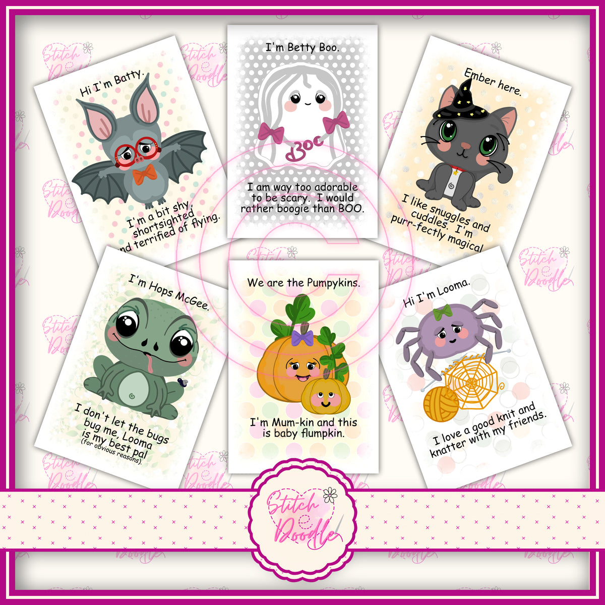 A5 Artwork Print Collection - Set of 6 - Too Cute To Spook Biographies