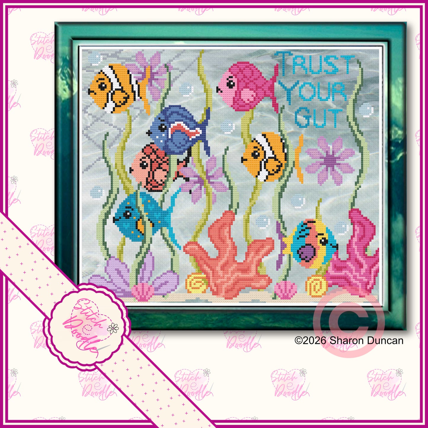 Trust Your Gut - Bright Colourful Fish Sampler - Digital Download