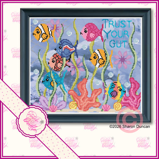 Trust Your Gut - Bright Colourful Fish Sampler - Digital Download