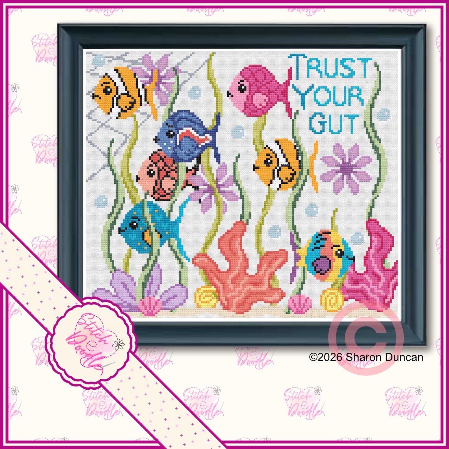 Trust Your Gut - Bright Colourful Fish Sampler - Digital Download