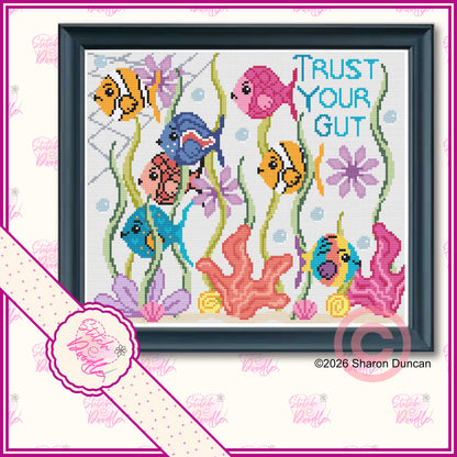 Trust Your Gut - Bright Colourful Fish Sampler - Digital Download