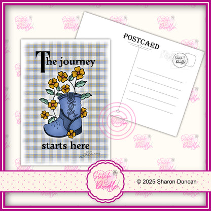 A5 Art Print/Postcard 6 Piece Collection - Western Boots with Uplifting Quotes