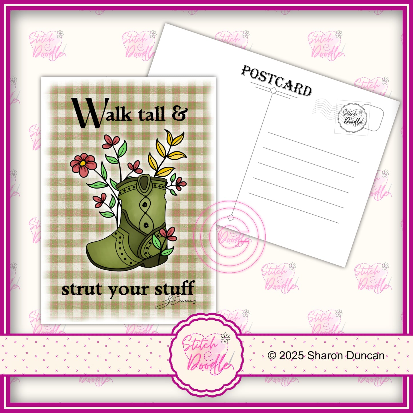 A5 Art Print/Postcard 6 Piece Collection - Western Boots with Uplifting Quotes