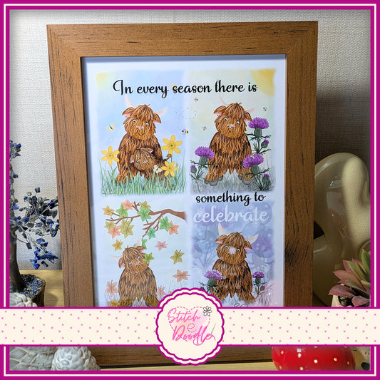 Thoughtful Art Print - In Every Season There is Something to Celebrate - Highland Hamish