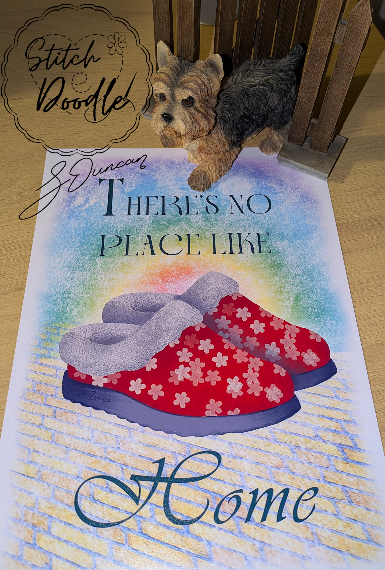 Movie Inspired Art Print - There's no Place Like Home - Ruby Slippers