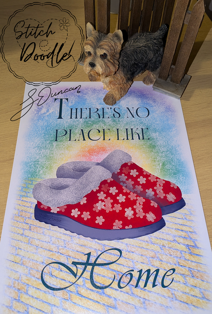 Movie Inspired Art Print - There's no Place Like Home - Ruby Slippers