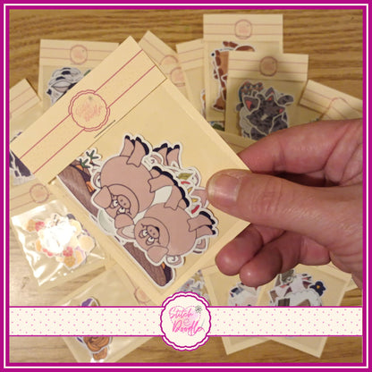 PIGGY OINK Glossy Vinyl Sticker Packs. 17 stickers per pack. Cute, Fun and Durable. Decorate journals, planners & more..