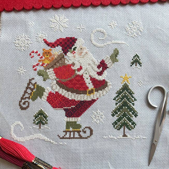 Skating Santa - Printed Chart by Love Poppet
