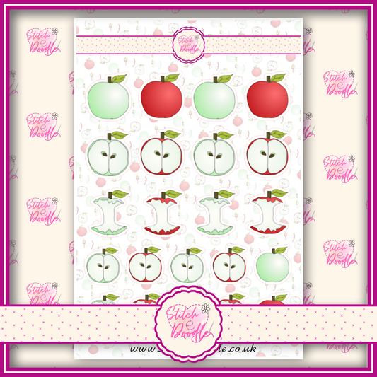 Sticker Sheet - An Apple a Day - 22 stickers