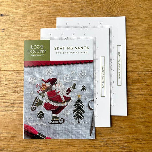 Skating Santa - Printed Chart by Love Poppet