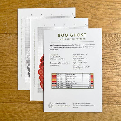 Boo Ghost - Printed Chart by Love Poppet