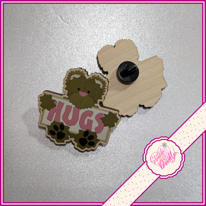BOGOF Bear Hug Collectible Wooden Pins - Brown bear & Panda Bear