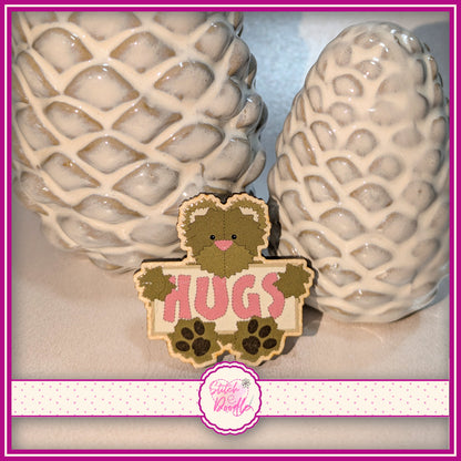 Bear Hug Collectible Wooden Pin - Brown bear.  FREE Panda Bear hug pin when you buy me.