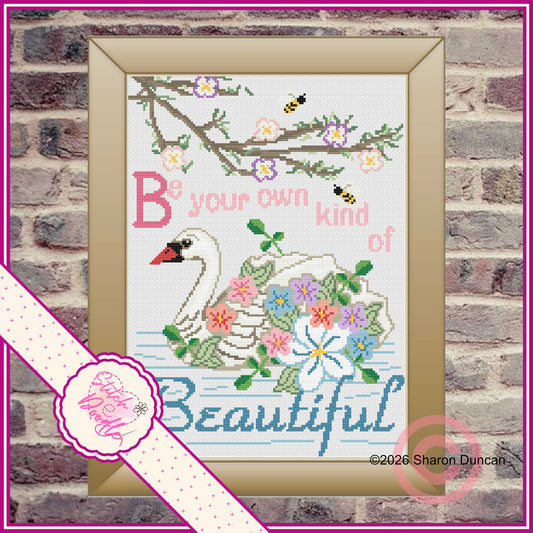Cross Stitch Chart - Beautiful Swan - Digital Download