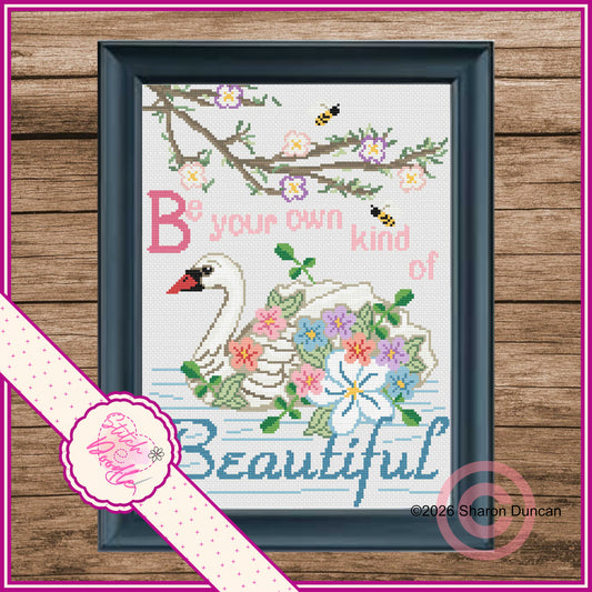 Cross Stitch Chart - Beautiful Swan - Digital Download