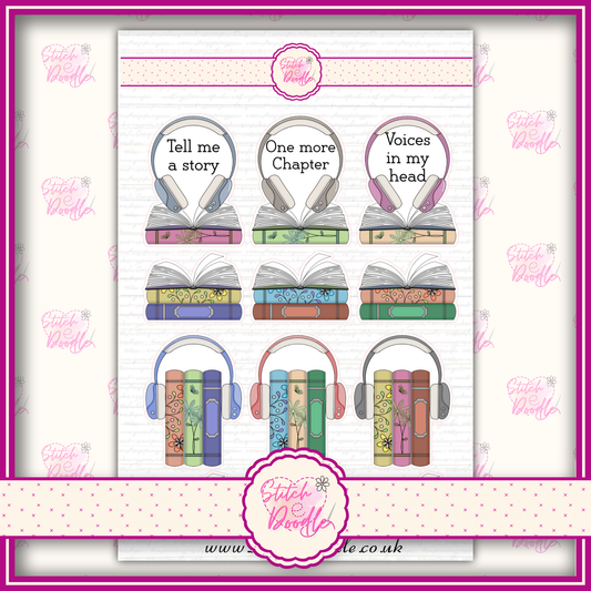 Sticker Sheet - Between the Pages Audiobook - 12 stickers