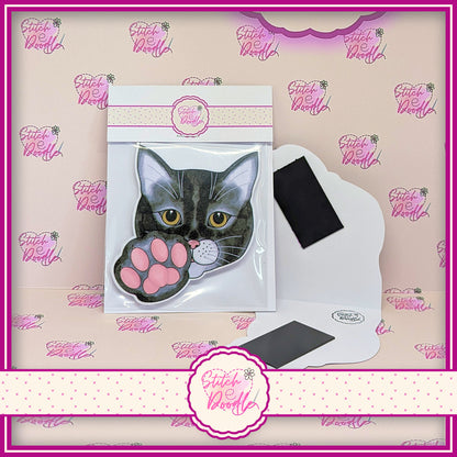 Tuxedo Cat Magnetic Bookmark - Large magnet - Paws right here