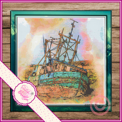 Boat at Anstruther - Full Coverage - Digital Download PDF and Patternkeeper