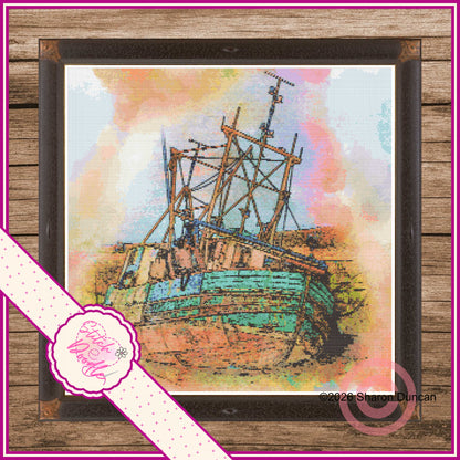Boat at Anstruther - Full Coverage - Digital Download PDF and Patternkeeper