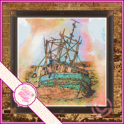 Boat at Anstruther - Full Coverage - Digital Download PDF and Patternkeeper