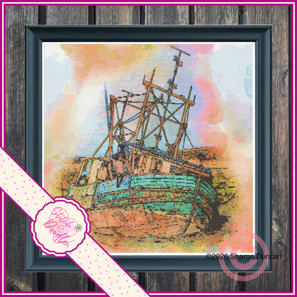 Boat at Anstruther - Full Coverage - Digital Download PDF and Patternkeeper