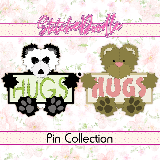 BOGOF Bear Hug Collectible Wooden Pins - Brown bear & Panda Bear