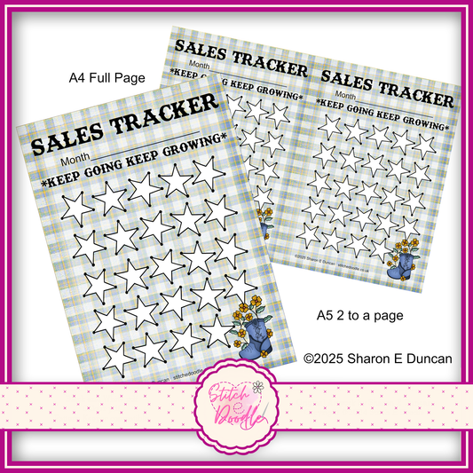 WESTERN BOOT BLUE Small Business Sales Tracker - 24 spaces - Perpetual - DIGITAL DOWNLOAD