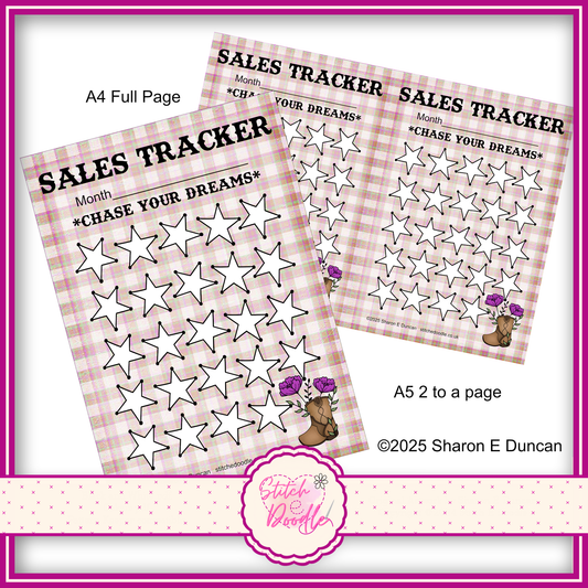 WESTERN BOOT BROWN Small Business Sales Tracker - 24 spaces - Perpetual - DIGITAL DOWNLOAD