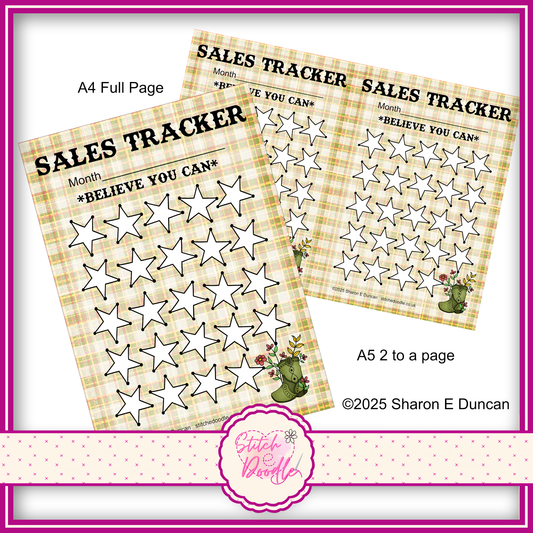 WESTERN BOOT GREEN Small Business Sales Tracker - 24 spaces - Perpetual - DIGITAL DOWNLOAD