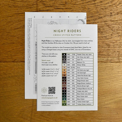 Night Riders - Printed Chart by Love Poppet