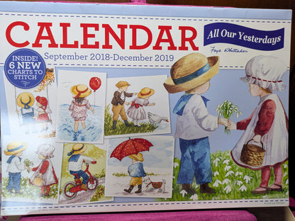 DESTASH - 5 Cross Stitch Calendars featuring 28 Designs from Wrendale, Forever Friends and more.