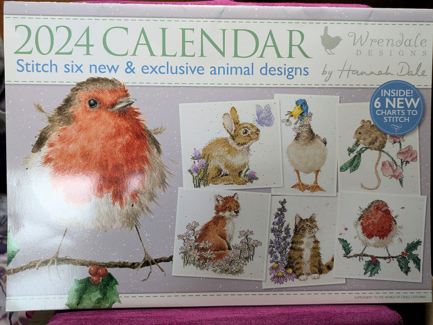 DESTASH - 5 Cross Stitch Calendars featuring 28 Designs from Wrendale, Forever Friends and more.