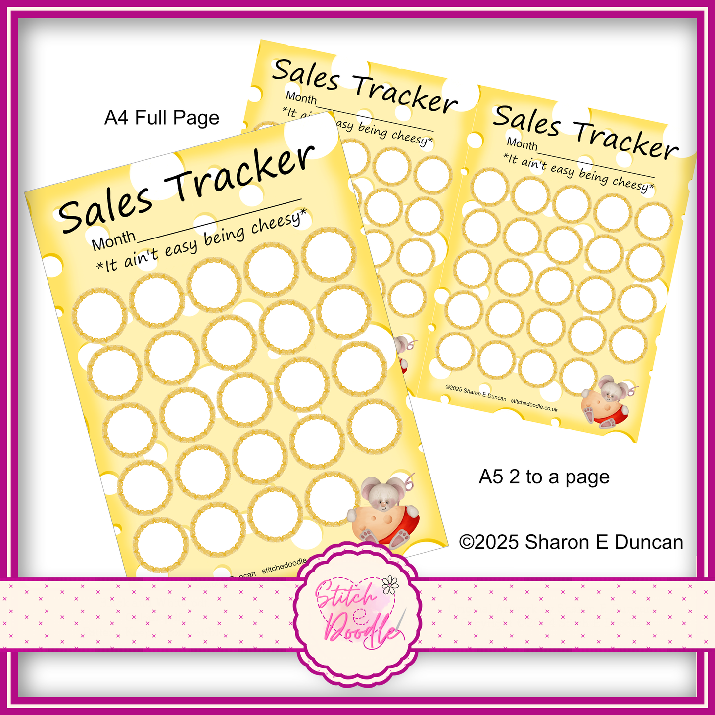 TIDDLE MOUSE Small Business Sales Tracker - 24 spaces - Perpetual - DIGITAL DOWNLOAD