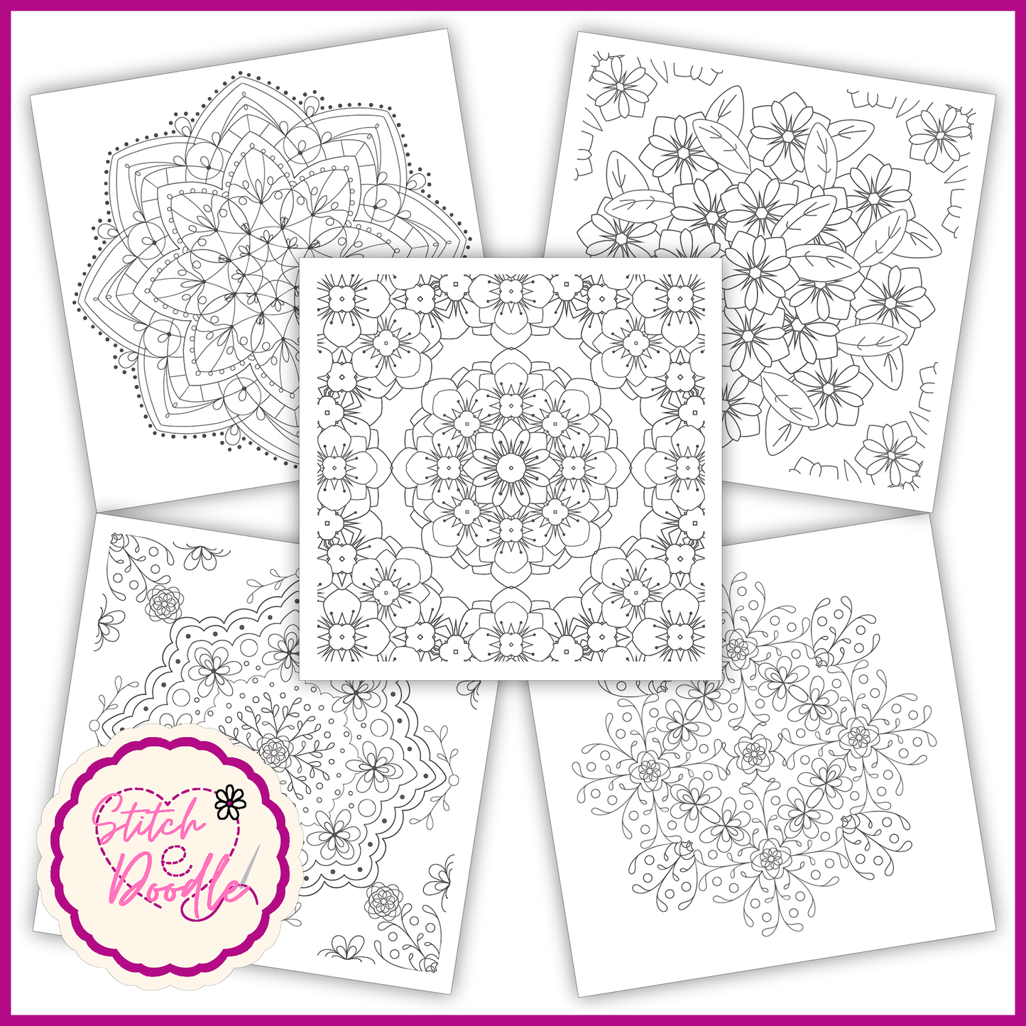 BUY ONE GET ONE HALF PRICE Mindful Mandalas and Nouveau Rose colouring books