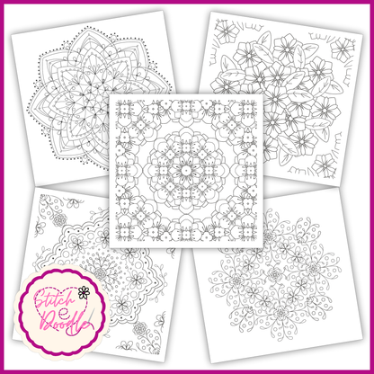 BUY ONE GET ONE HALF PRICE Mindful Mandalas and Nouveau Rose colouring books