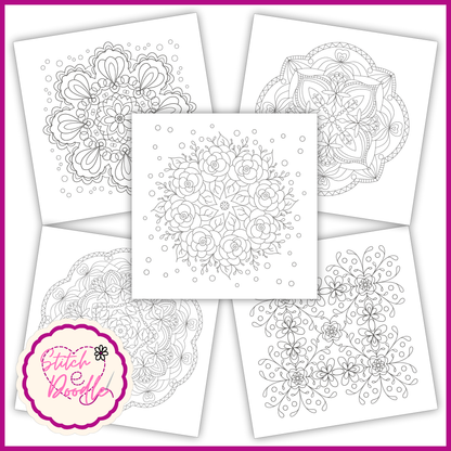 BUY ONE GET ONE HALF PRICE Mindful Mandalas and Nouveau Rose colouring books