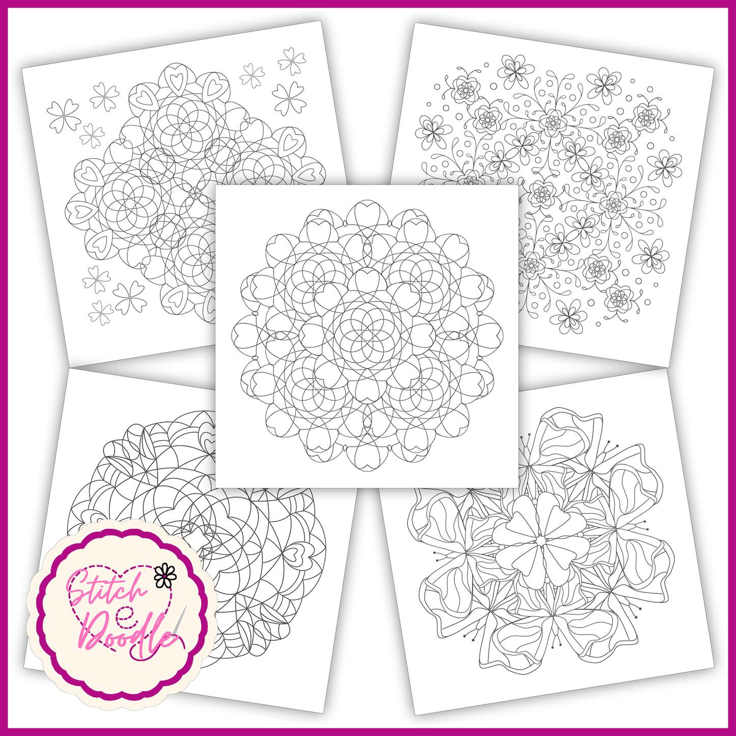 BUY ONE GET ONE HALF PRICE Mindful Mandalas and Nouveau Rose colouring books