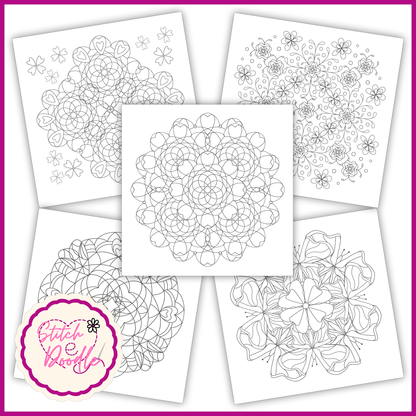 BUY ONE GET ONE HALF PRICE Mindful Mandalas and Nouveau Rose colouring books