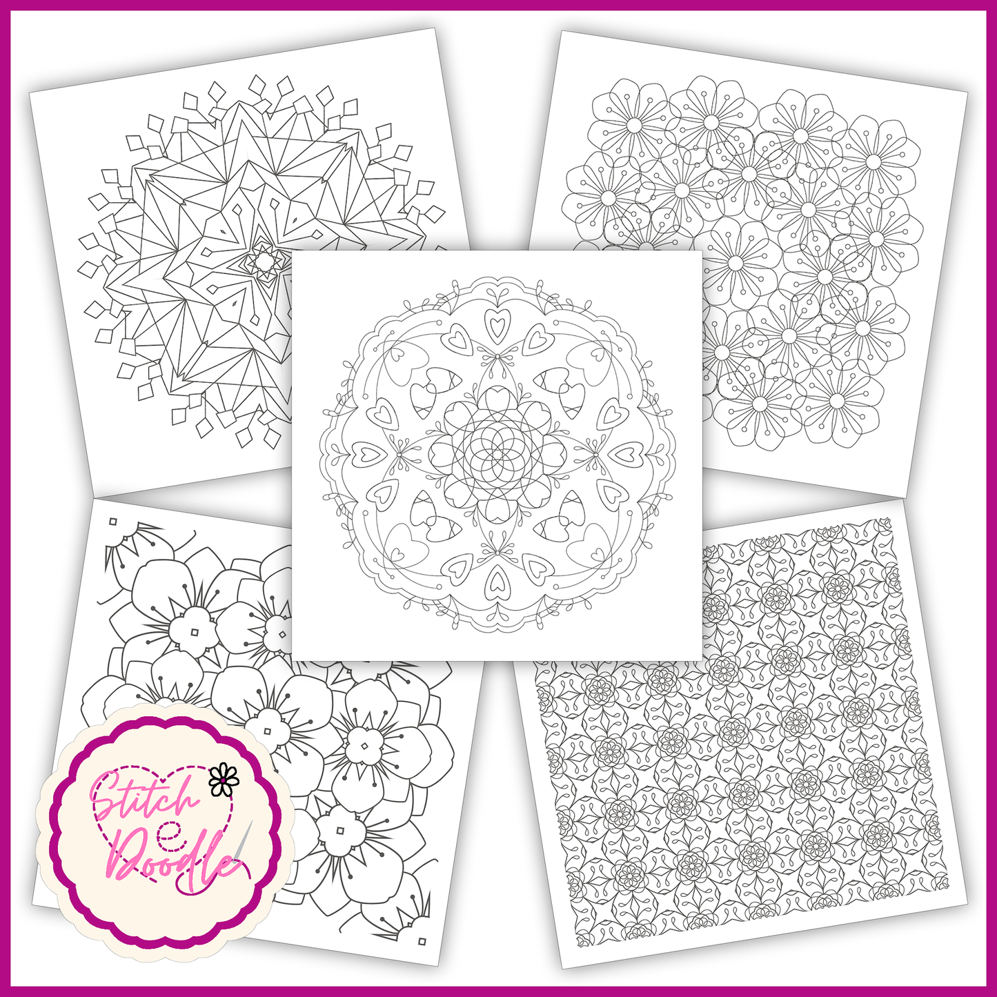 BUY ONE GET ONE HALF PRICE Mindful Mandalas and Nouveau Rose colouring books