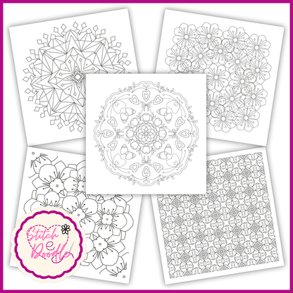 BUY ONE GET ONE HALF PRICE Mindful Mandalas and Nouveau Rose colouring books