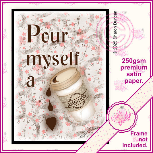 Movie Inspired - Pour myself a cup of ambition - Floral Clocks.